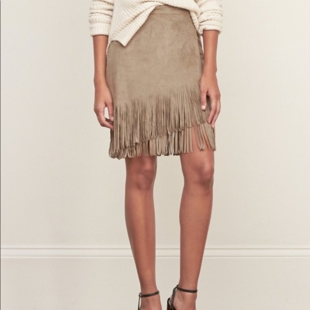 Abercrombie & Fitch Suede Fringe Mini Skirt - Size 00